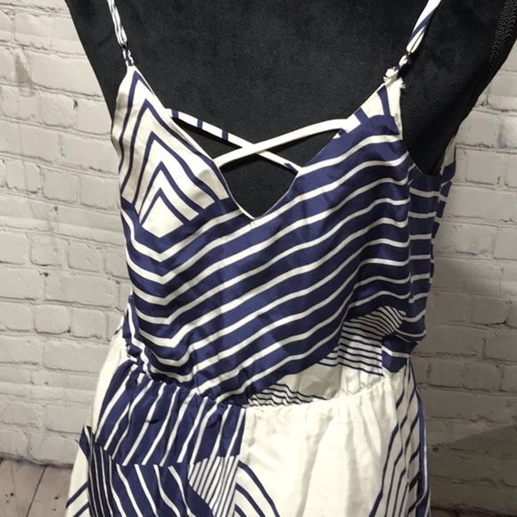 MYNE| Blue & White Casual Dress Sz 2 with … - Picture 11 of 16